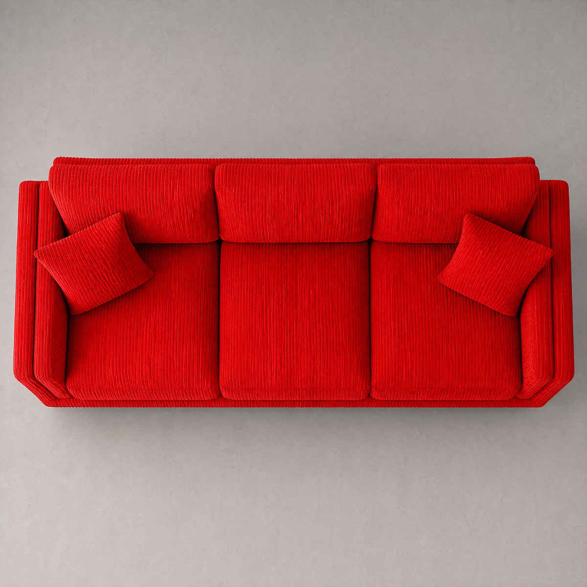 Monroe Sofa - Red Corduroy - Birds Eye