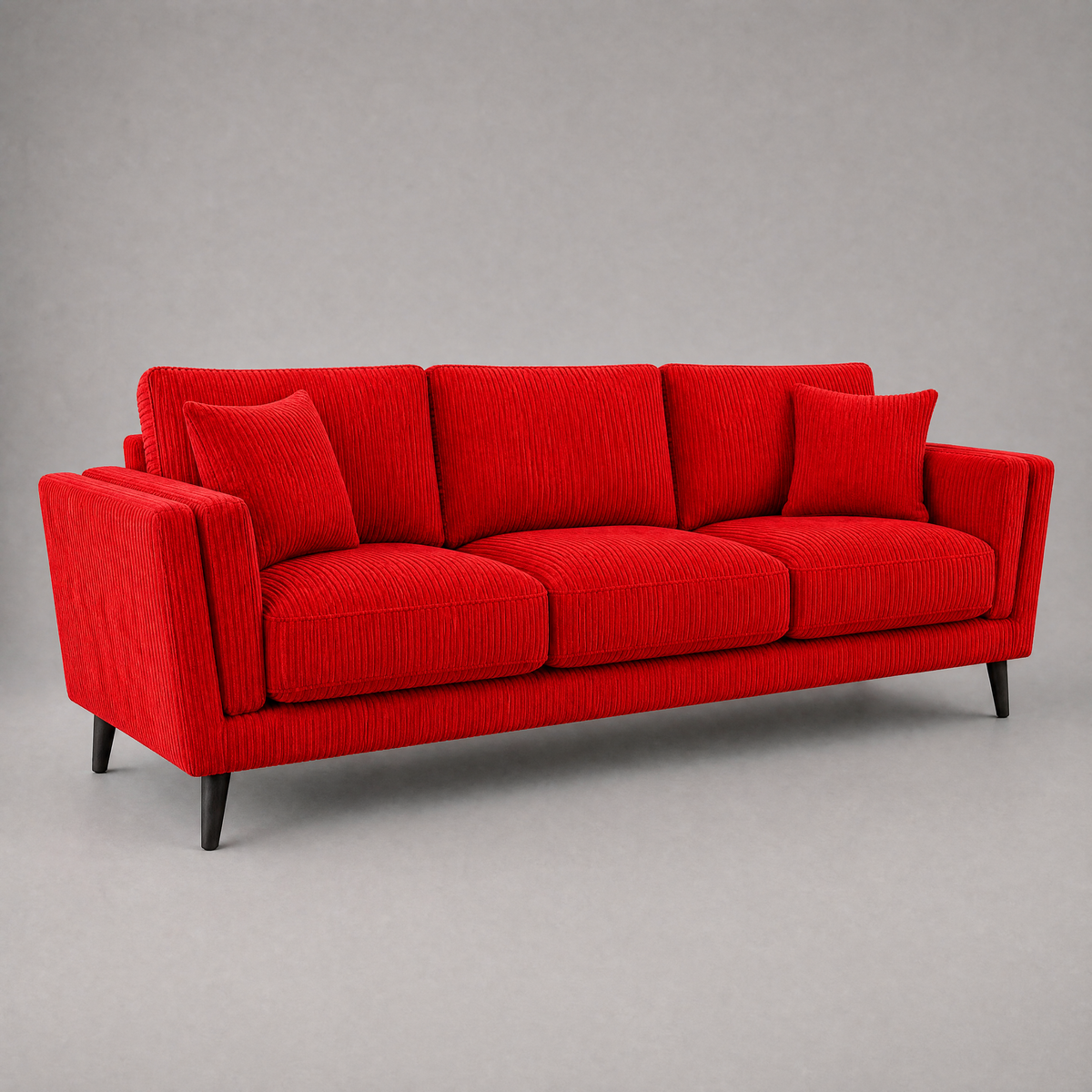 Monroe Sofa - Red Corduroy - Side Angle