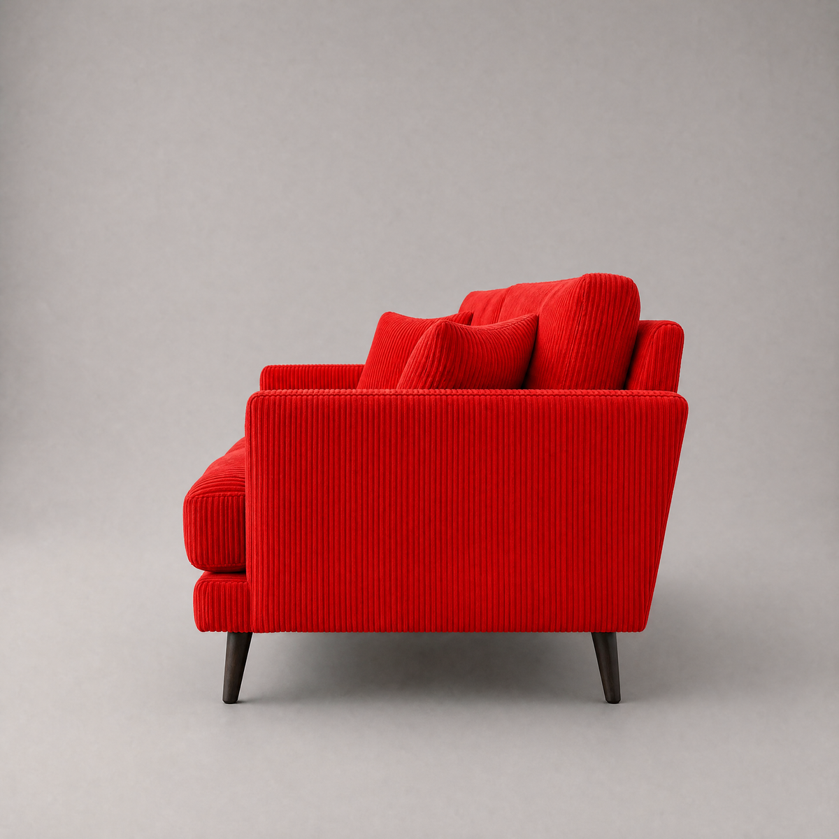Monroe Sofa - Red Corduroy - Side Profile