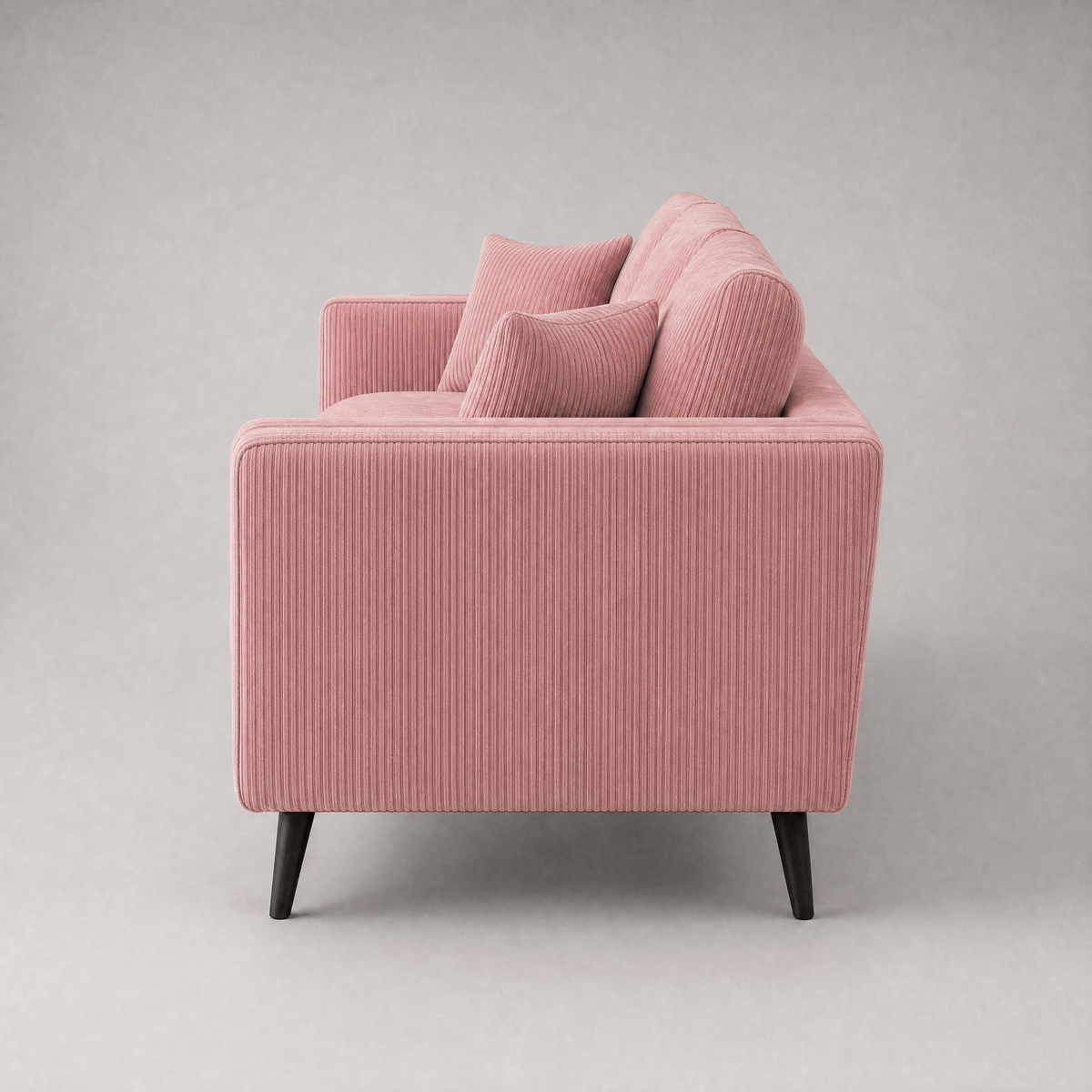 Monroe Sofa - Rose Pink Corduroy - Side Profile