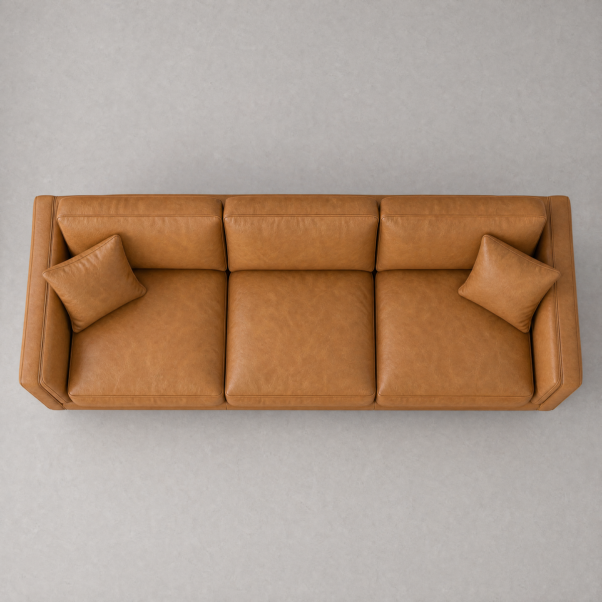 Monroe Sofa - Tan Leather - Birds Eye