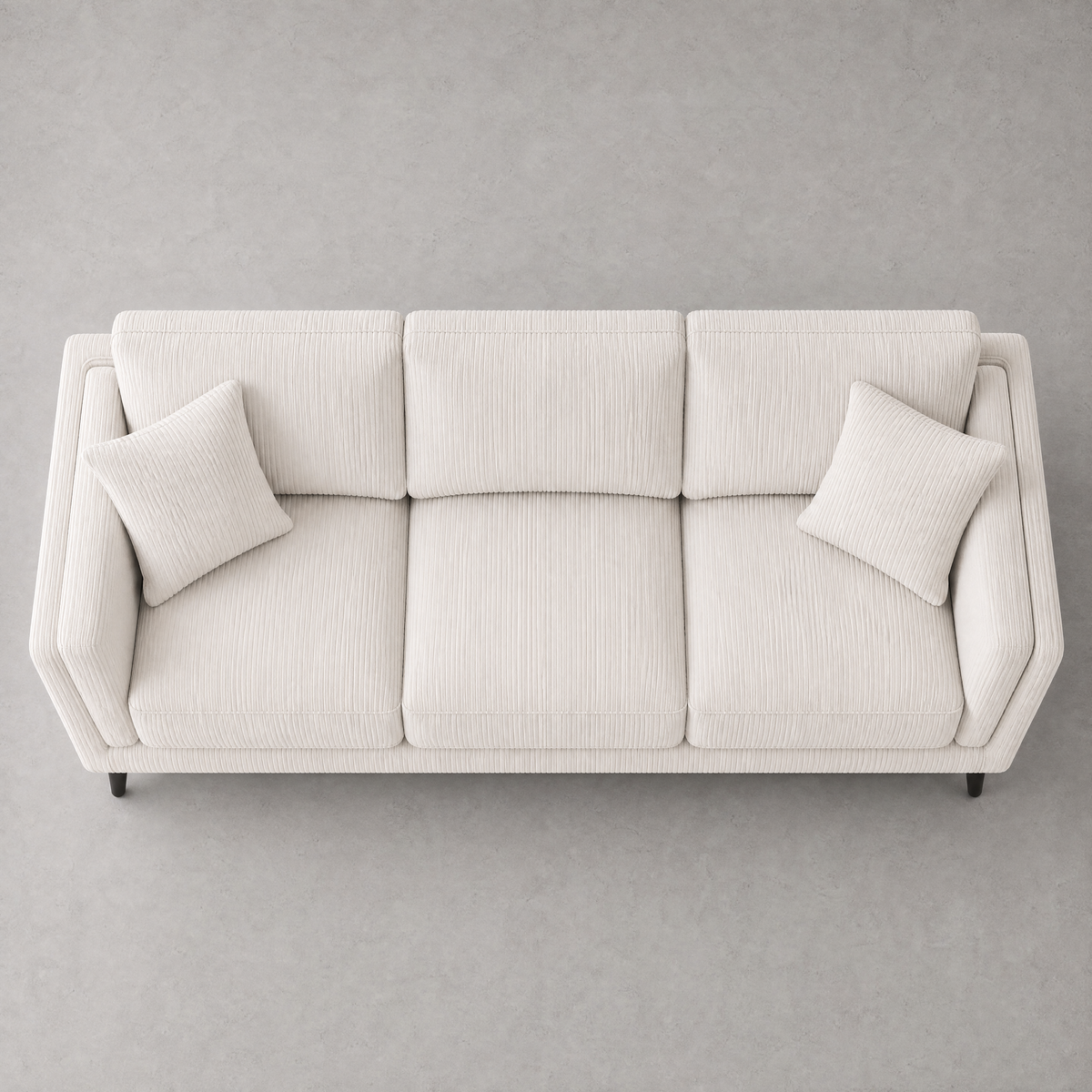 Monroe Sofa - White Corduroy - Birds Eye