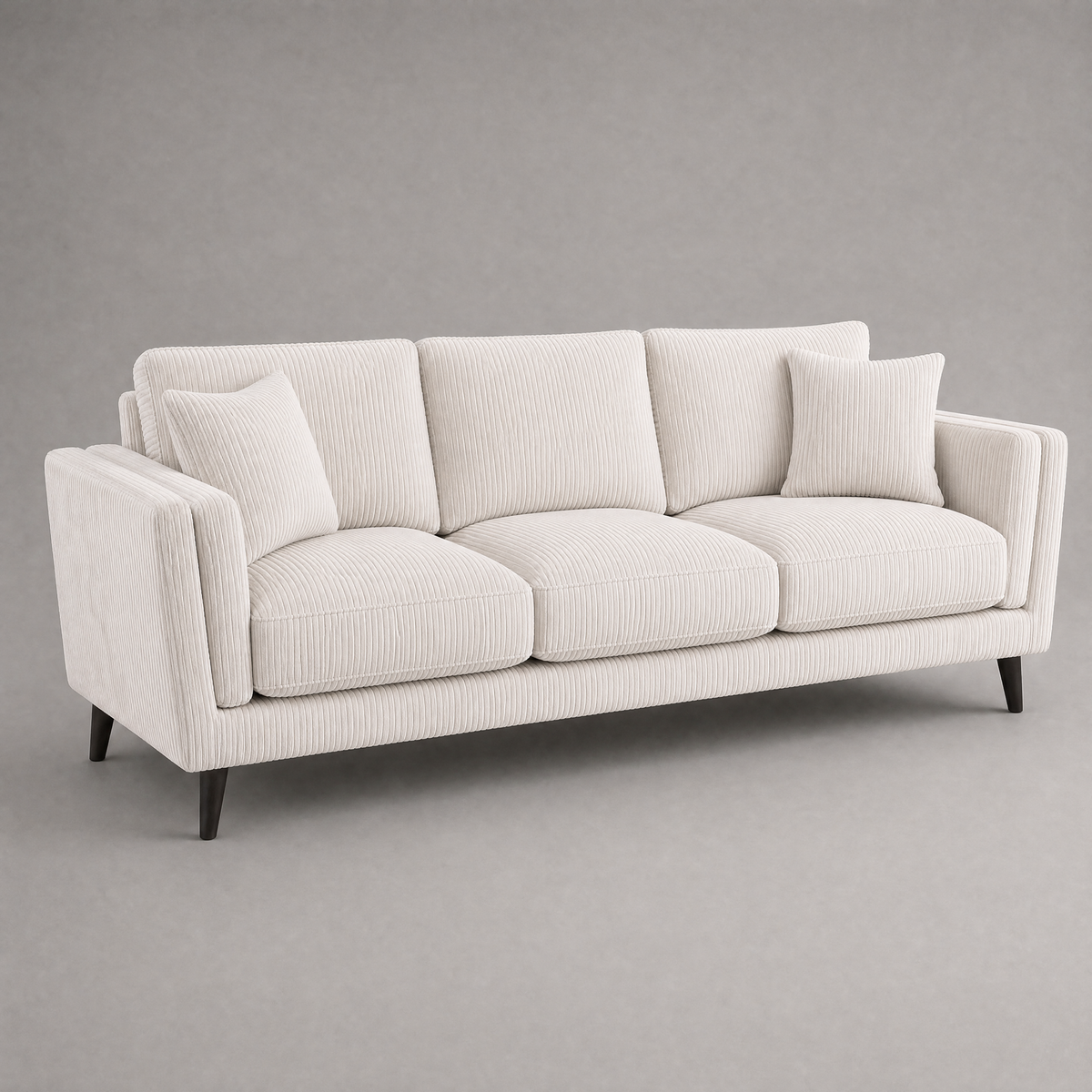 Monroe Sofa - White Corduroy - Side Angle