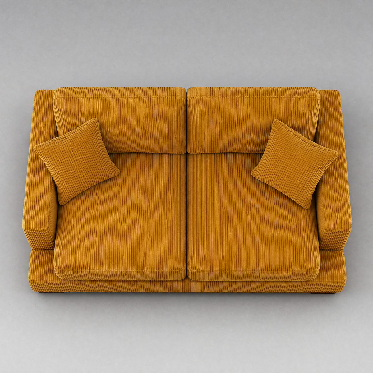 Cloud 2 Seater Mustard Corduroy - Birds Eye View