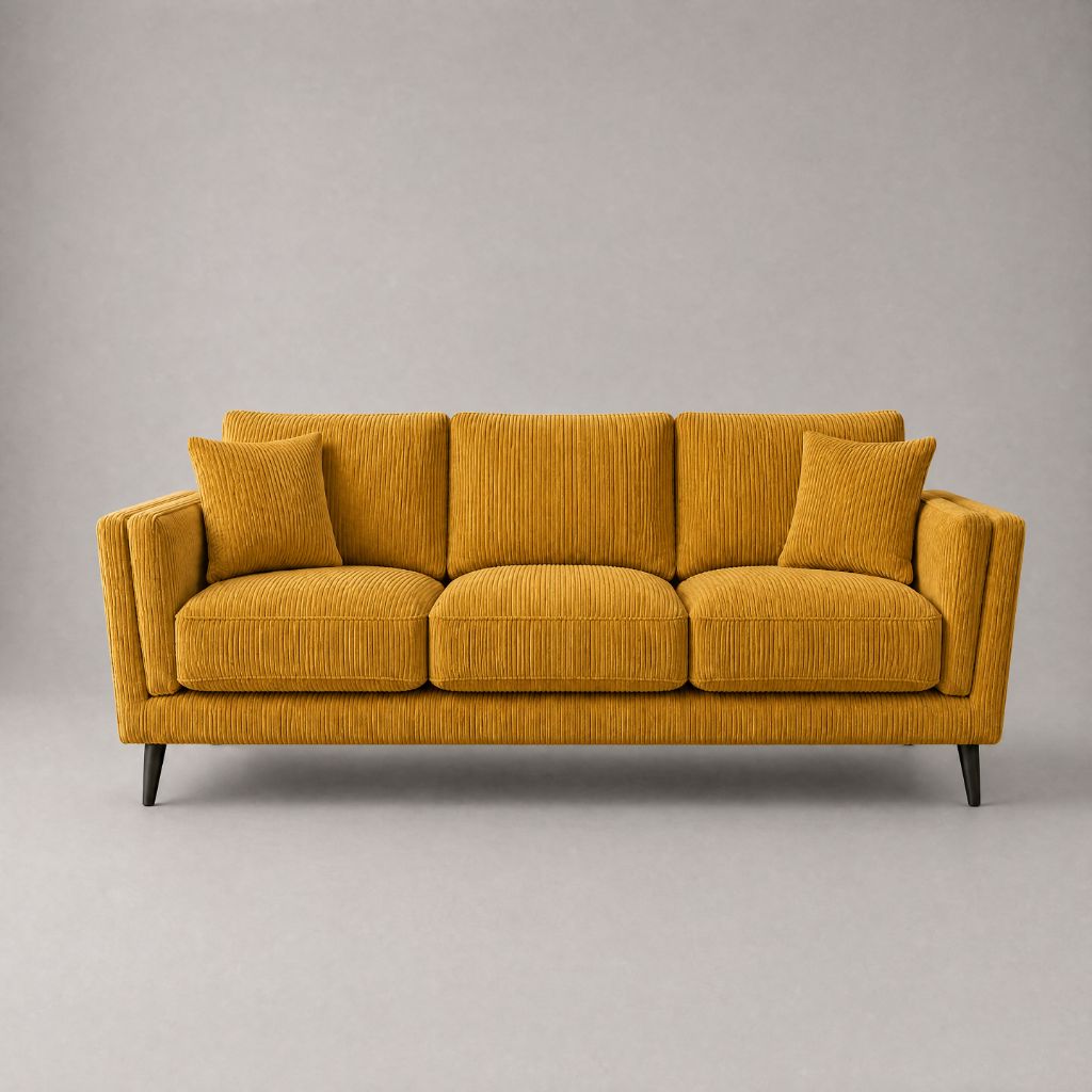 Monroe Sofa Mustard Corduroy - Front View