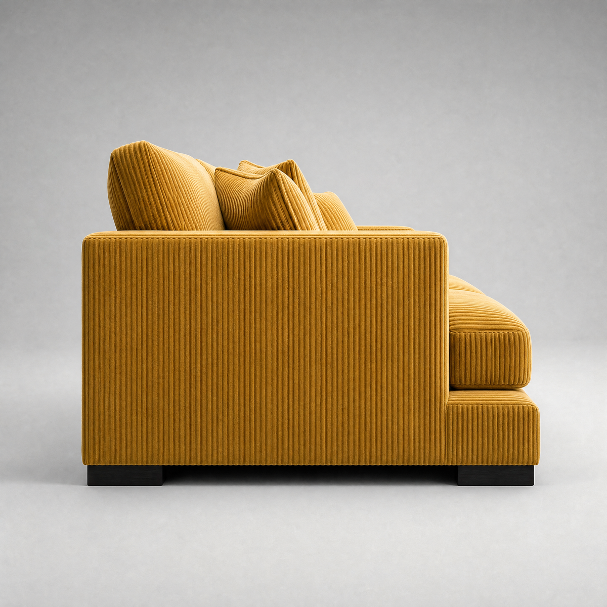 Cloud Sofa Mustard Corduroy - Side Profile View