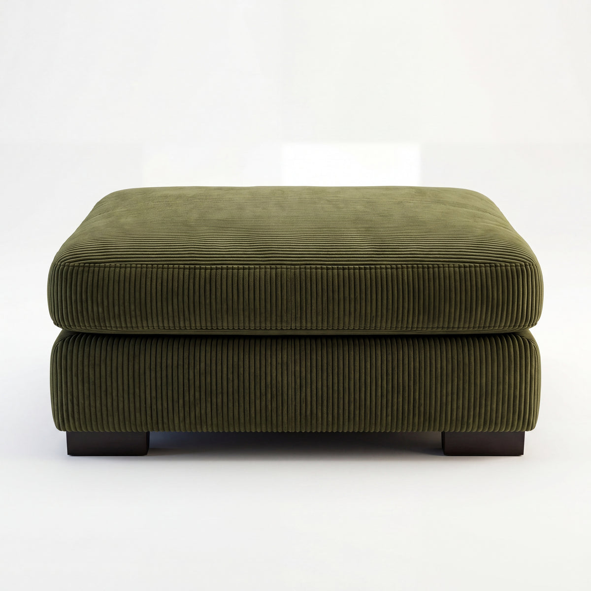 Fabric Cloud Ottoman Olive Green Corduroy