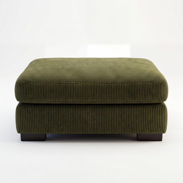 Fabric Cloud Ottoman Olive Green Corduroy