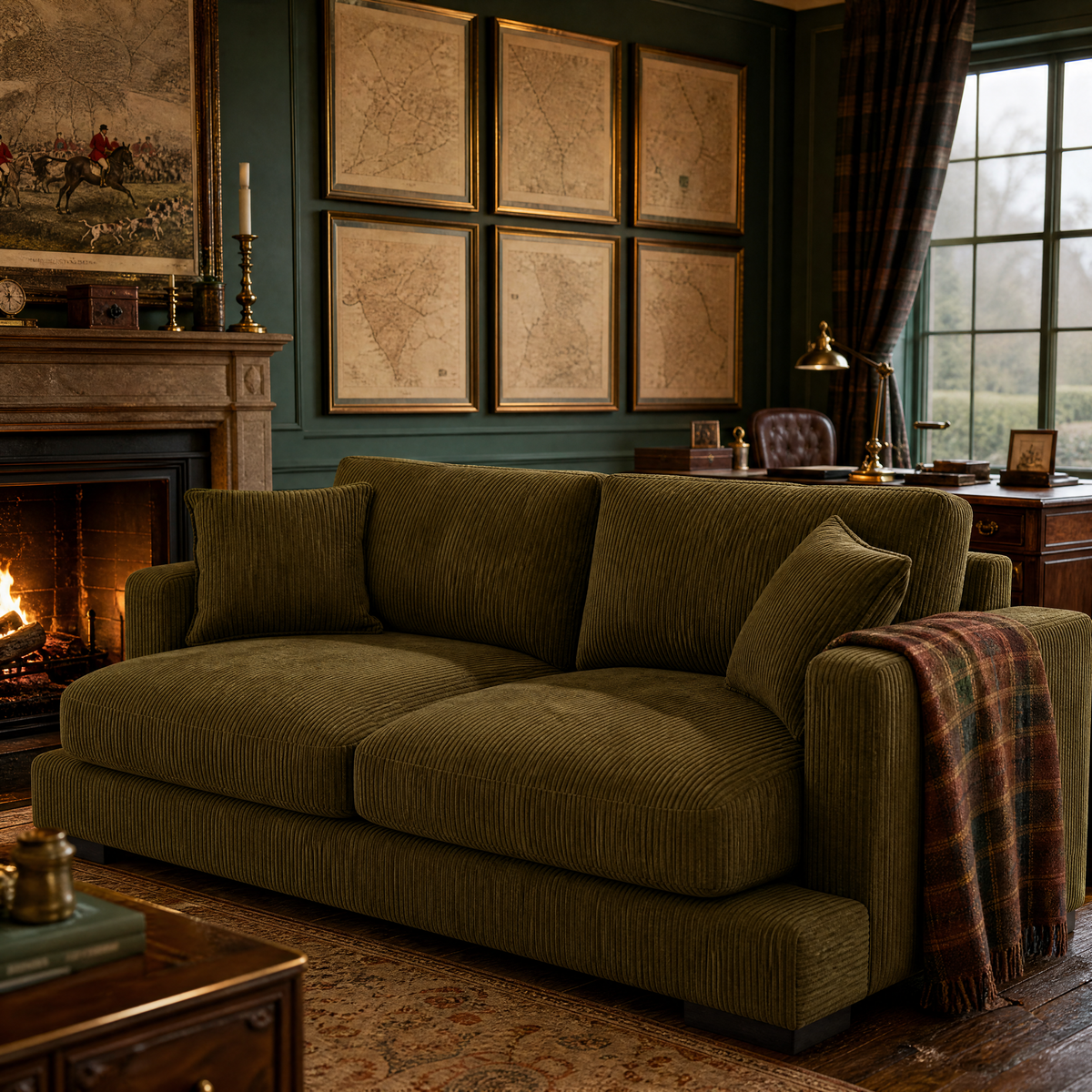 Cloud 2 Seater Olive Green Corduroy — Lifestyle