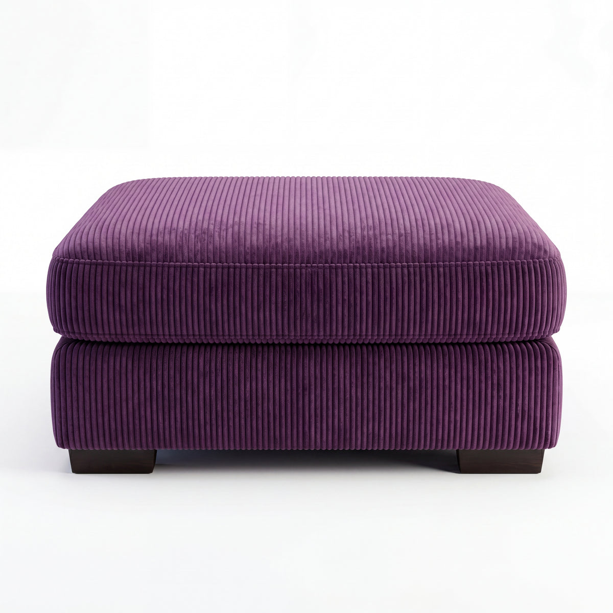 Fabric Cloud Ottoman Purple Corduroy