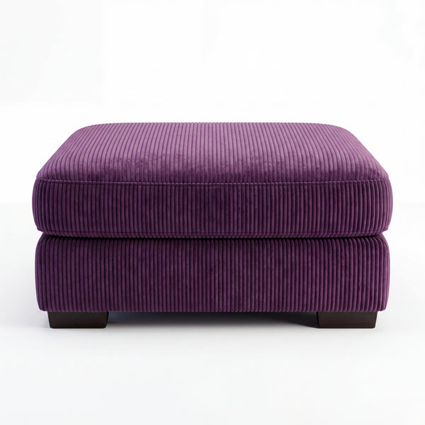 Fabric Cloud Ottoman Purple Corduroy