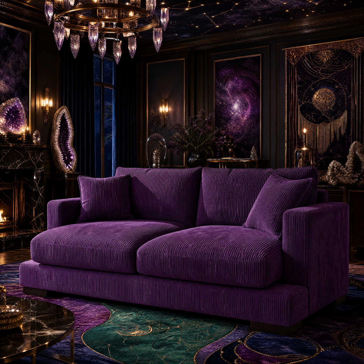 Cloud 2 Seater Purple Corduroy - Lifestyle