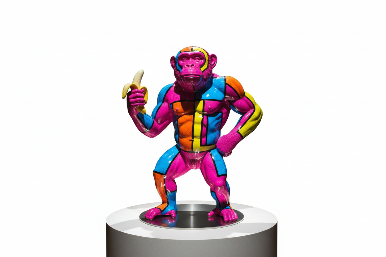 Put him on a flat white background