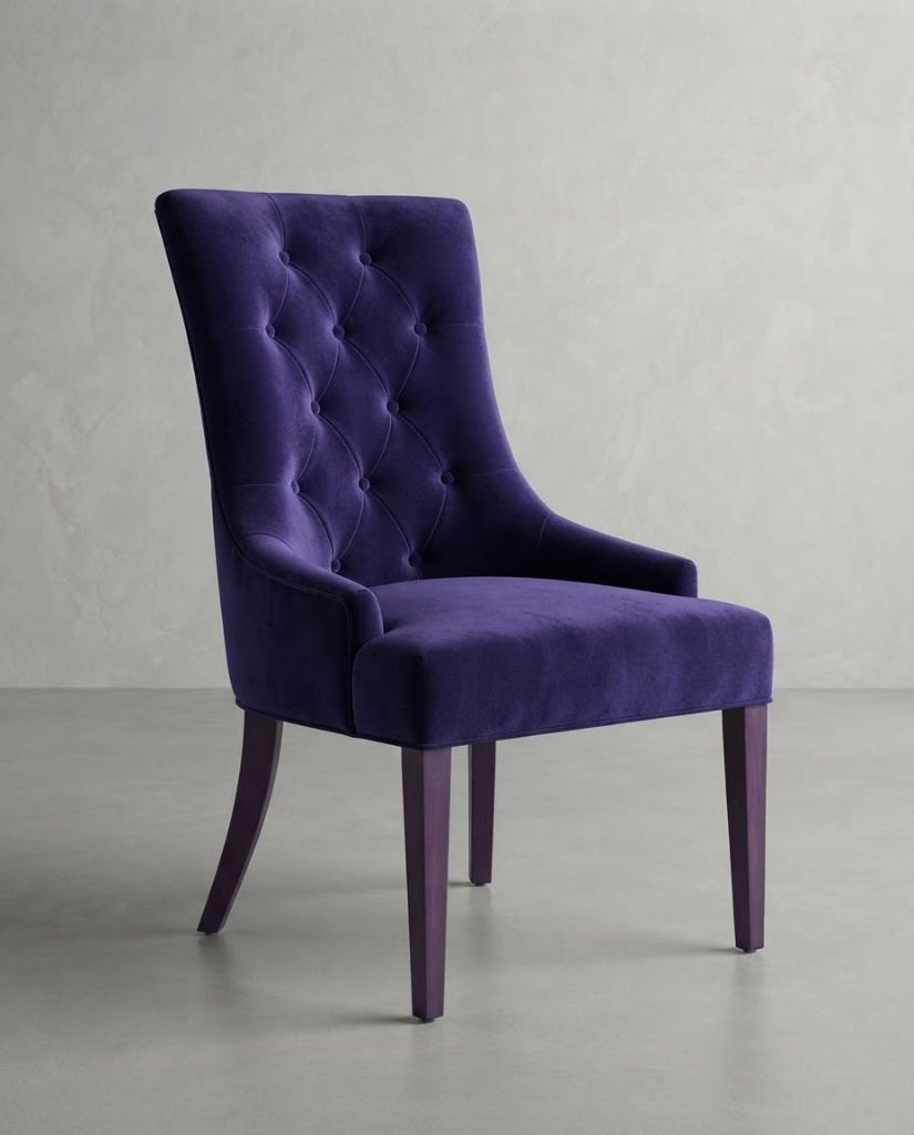 Vibe Dining Chair in Purple Haze Velvet - button-tufted dining chair with timber legs