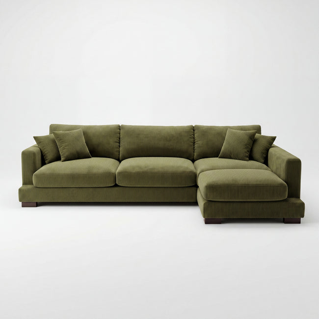 Cloud Chaise Lounge Olive Green Corduroy Hover Image