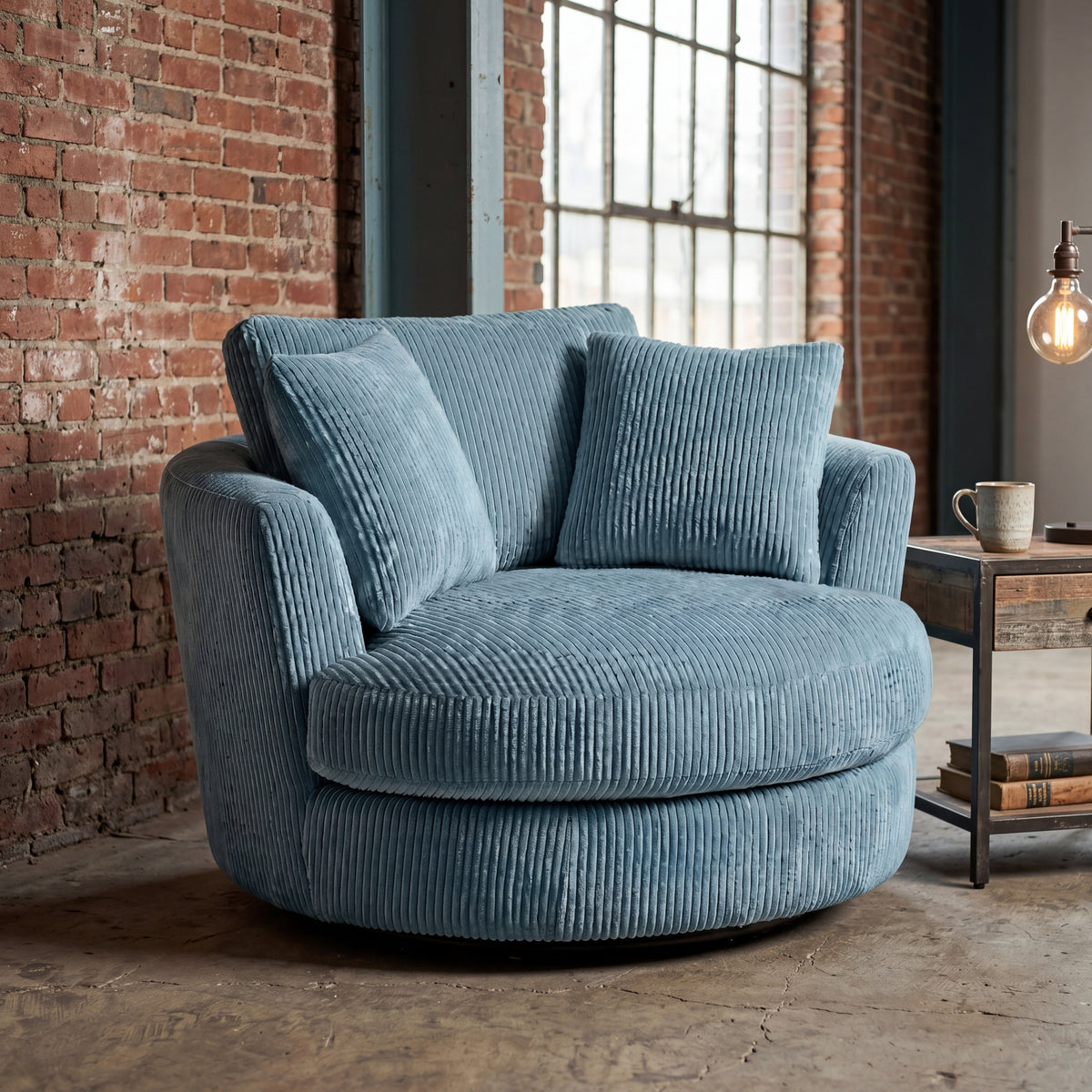 Cuddle Swivel Chair - Aqua