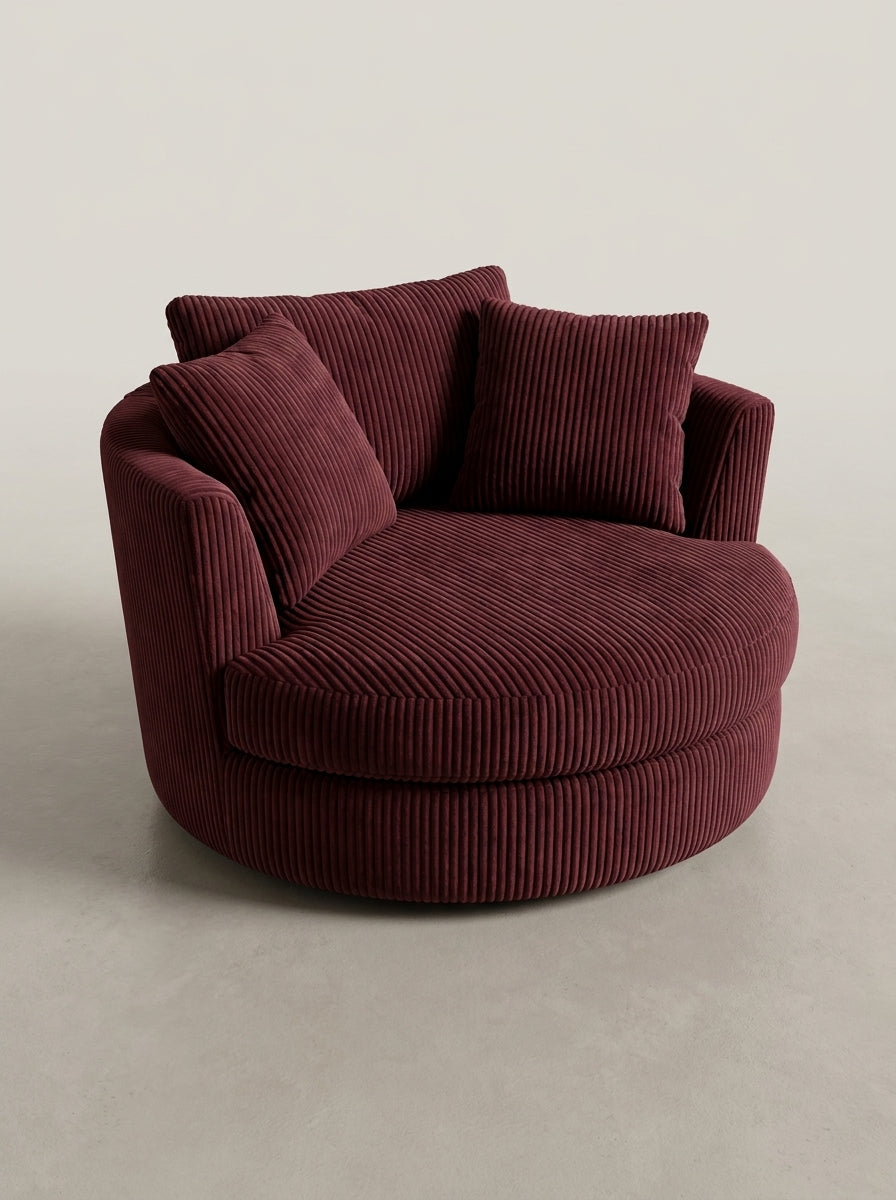 Cuddle Swivel Chair - Burgundy