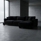 Cloud Chaise Lounge Black Velvet