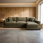 Cloud Chaise Lounge Olive Green Corduroy