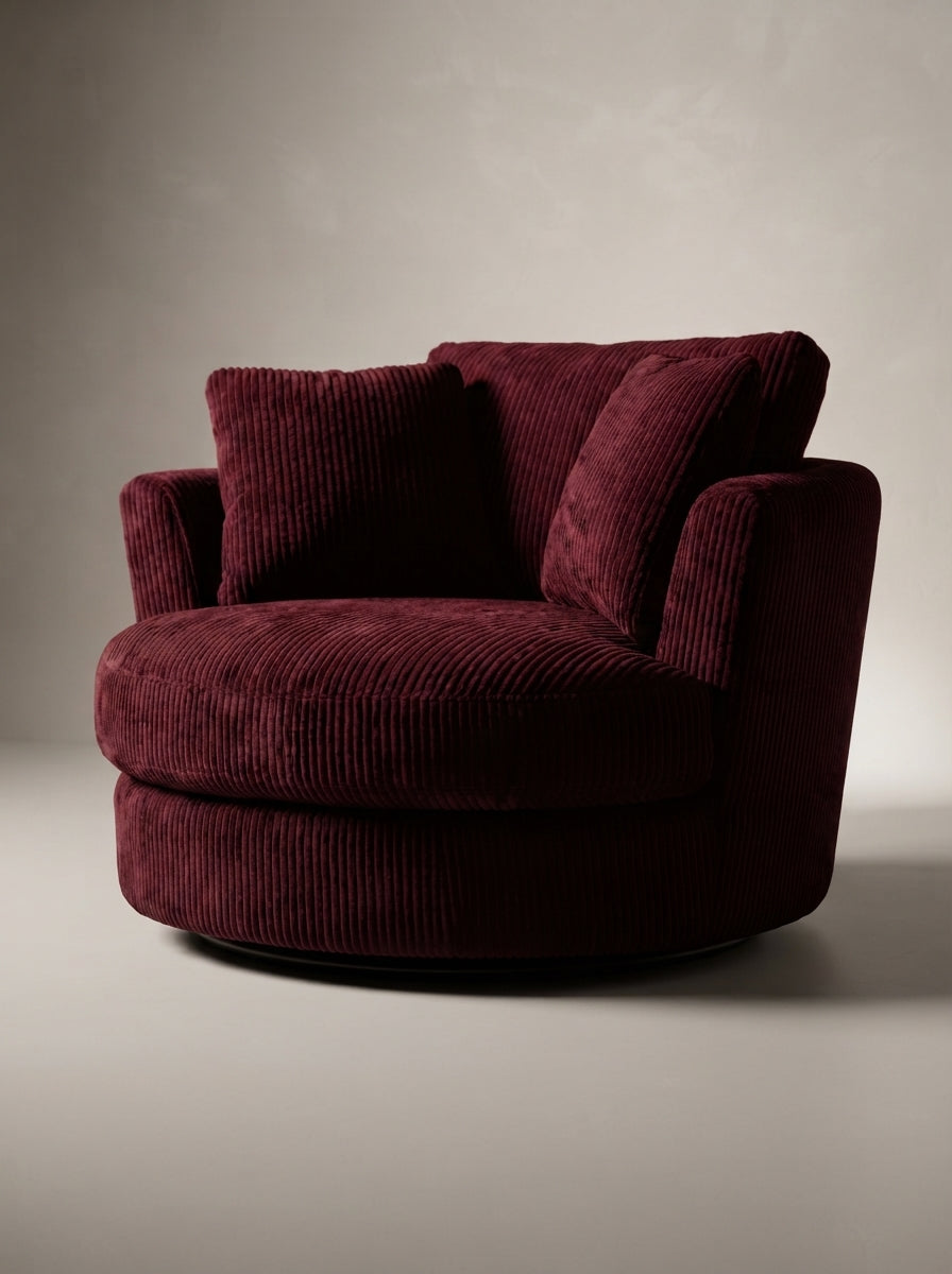 Cuddle Swivel Chair - Burgundy