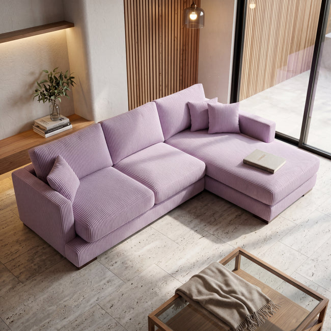 City Chaise Lounge Lilac Corduroy Main Image