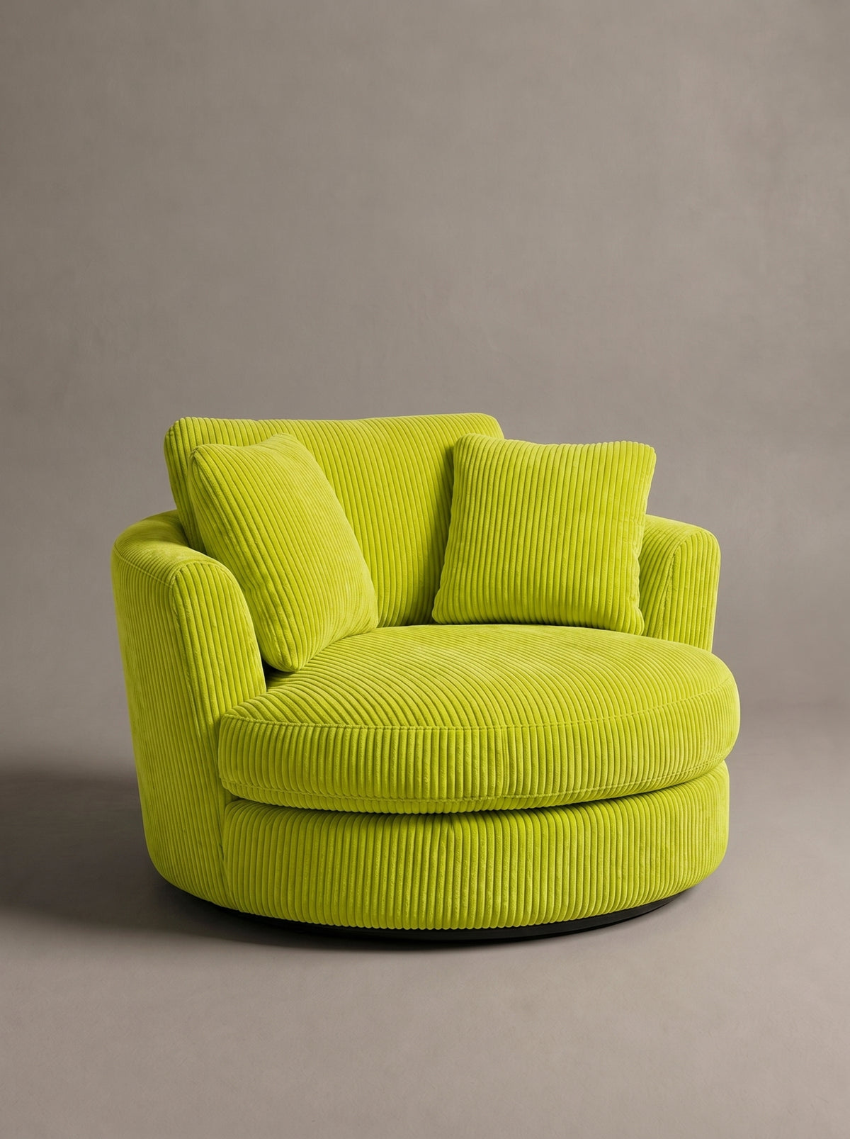 Cuddle Swivel Chair - Lime Corduroy