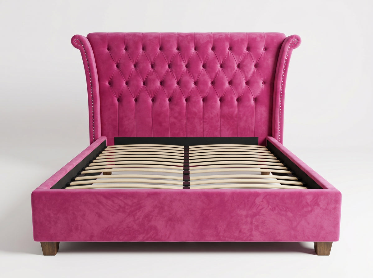 Escala Bedframe - Barbie Pink - Alternative Angle | Vibe Sofas