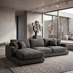 City Chaise Lounge Grey Corduroy