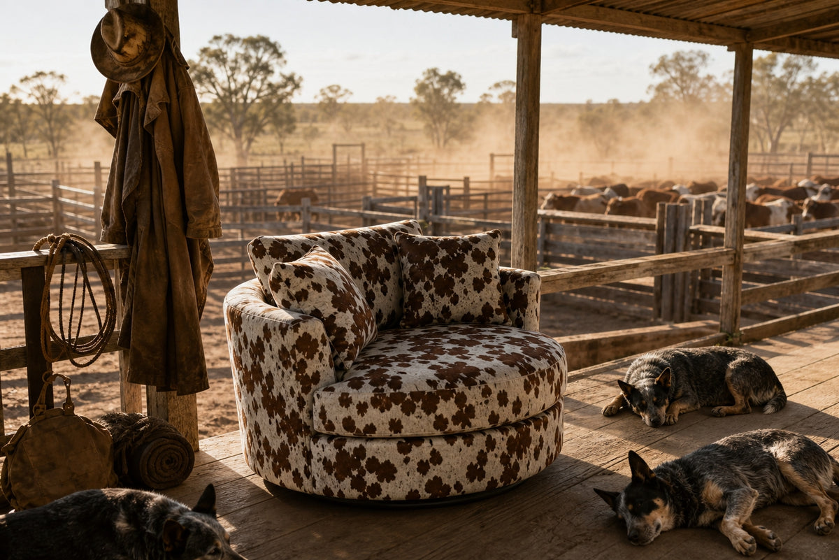 Cuddle Swivel Chair - Cow Print