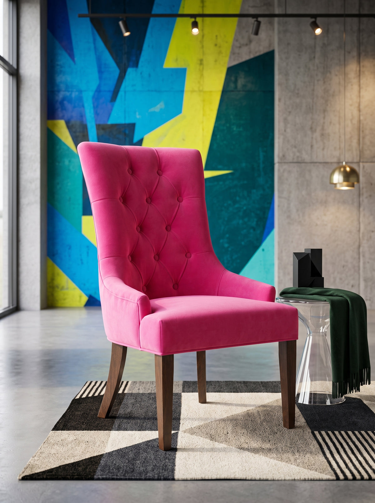 Vibe Dining Chair - Barbie Pink Velvet — Lifestyle