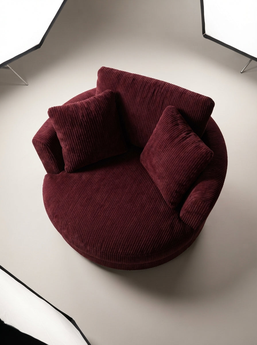 Cuddle Swivel Chair - Burgundy