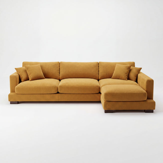 Cloud Chaise Lounge Mustard Corduroy Hover Image