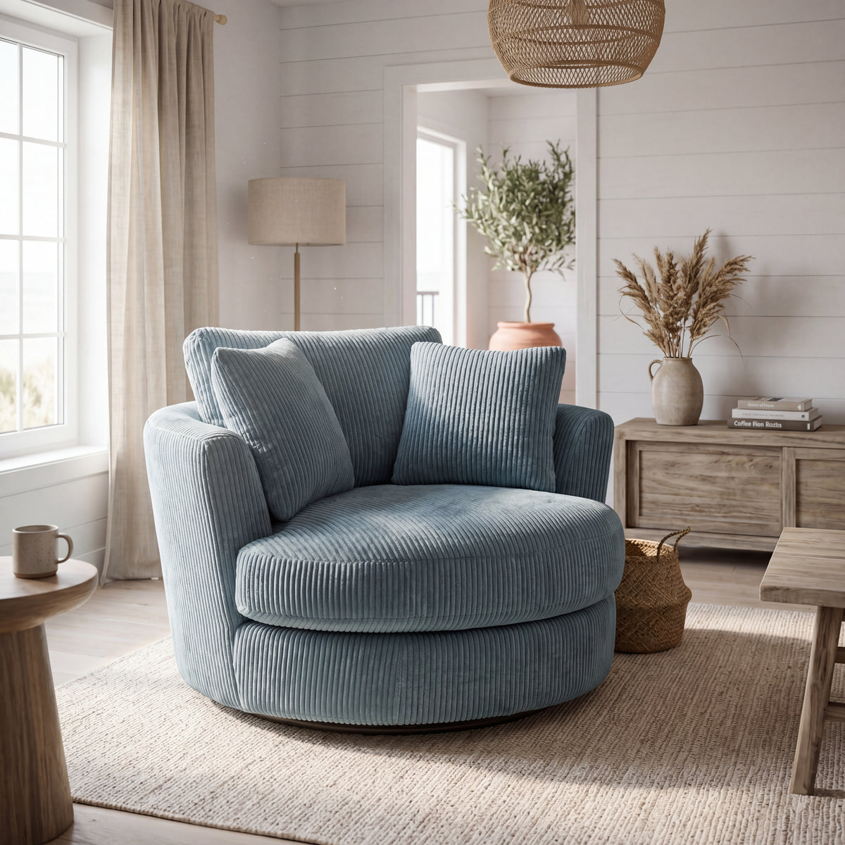 Cuddle Swivel Chair - Baby Blue