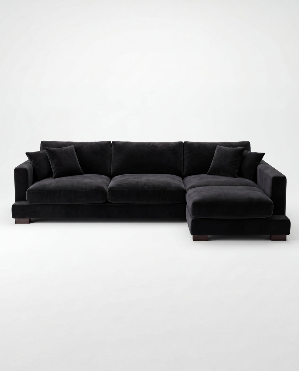 Cloud Chaise Lounge Black Velvet