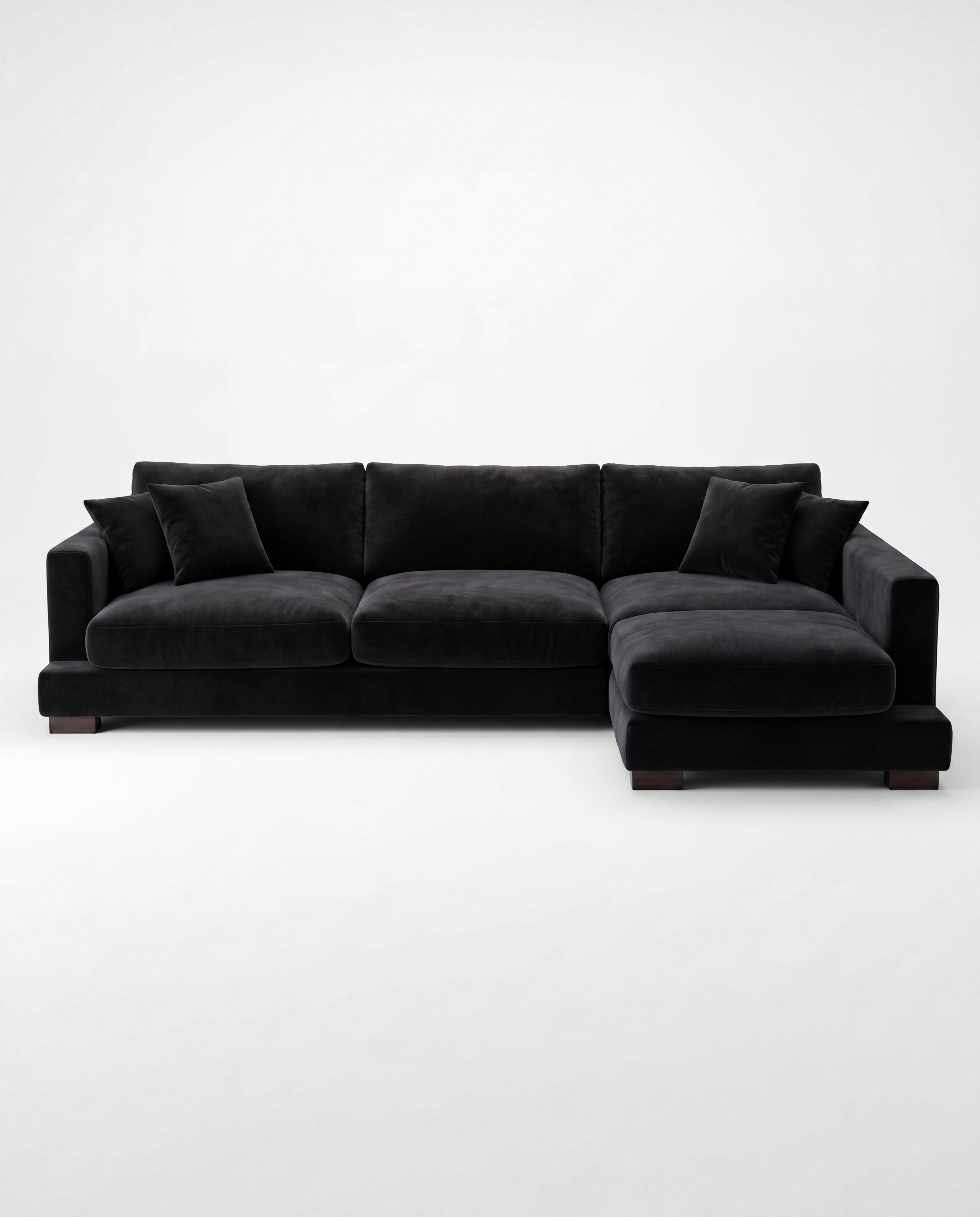 Cloud Chaise Lounge Black Velvet