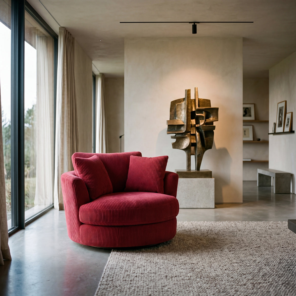 Cuddle Swivel Chair - Samurai Red
