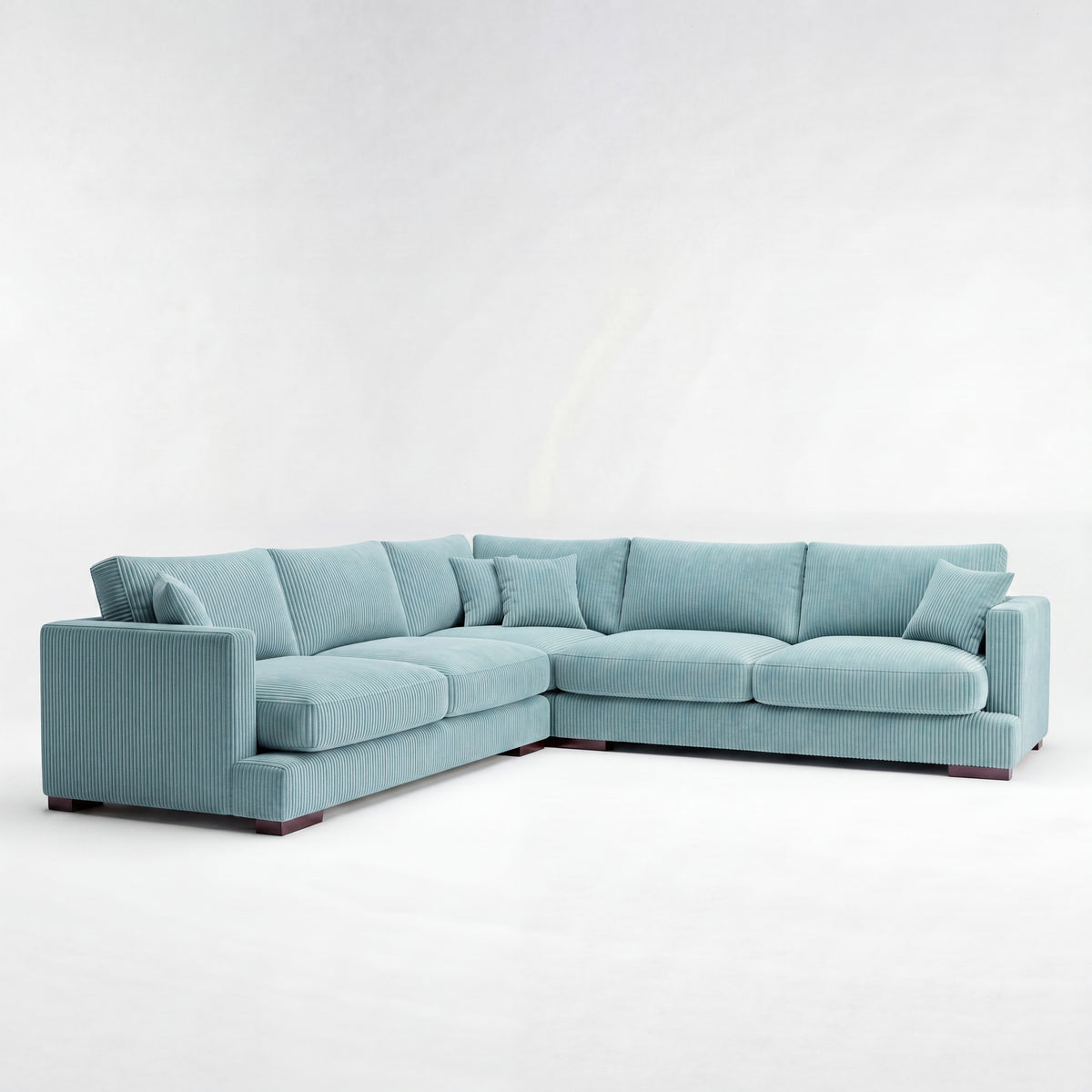 Cloud Corner Lounge Aqua Corduroy - Front View