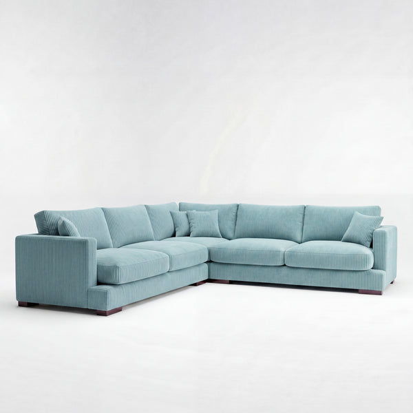 Cloud Corner Lounge Aqua Corduroy