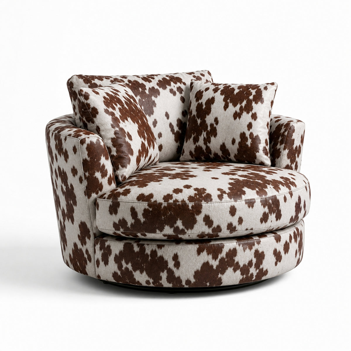 Cuddle Swivel Chair - Cow Print