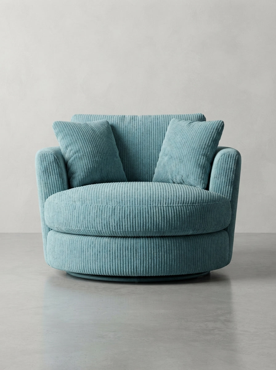 Cuddle Swivel Chair - Aqua