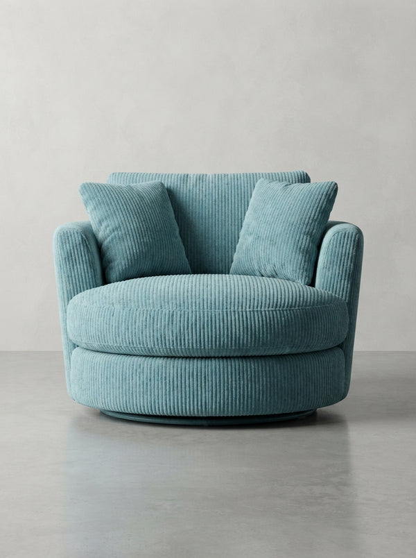 Cuddle Swivel Chair - Aqua