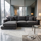 City Chaise Lounge Grey Corduroy