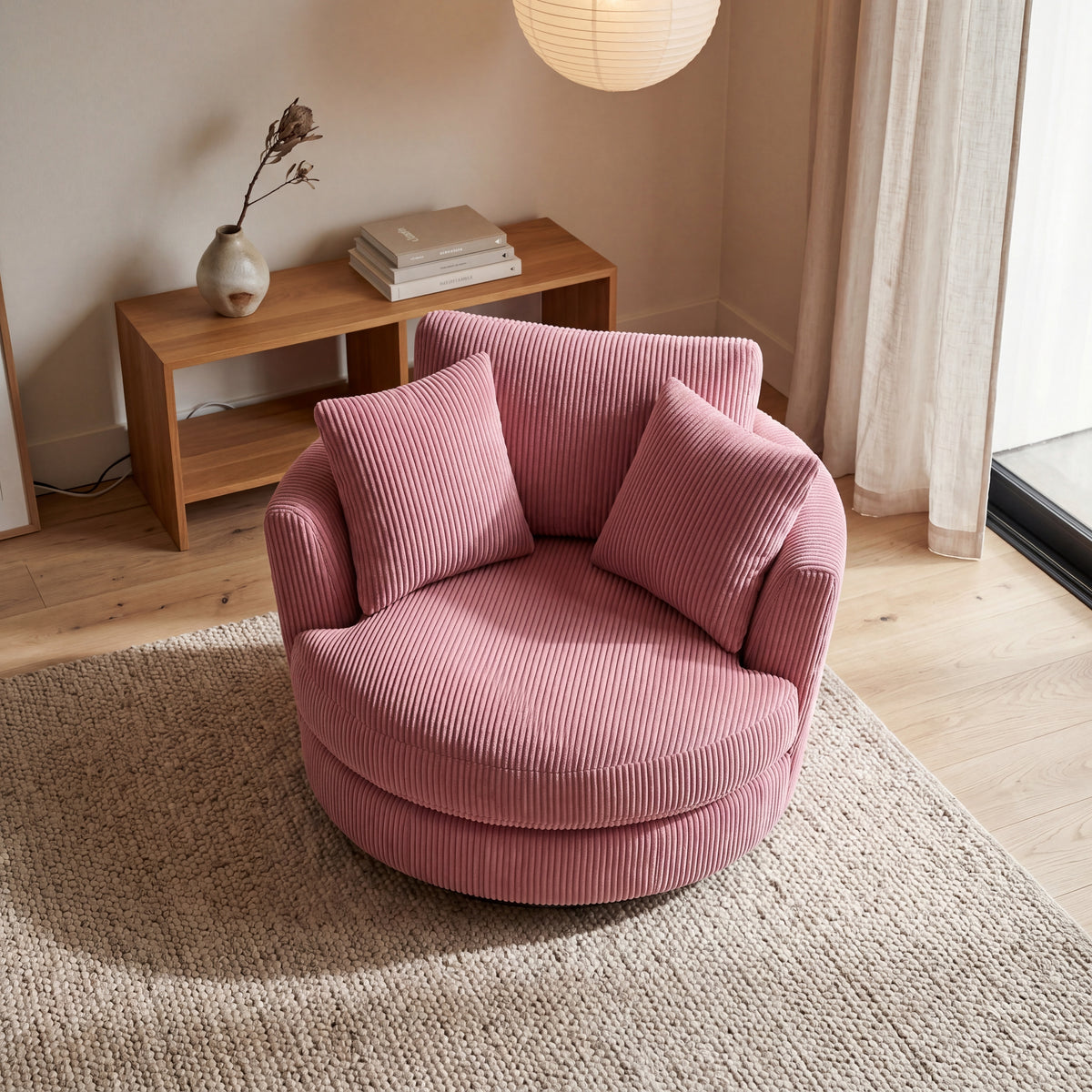 Cuddle Swivel Chair - Rose Pink
