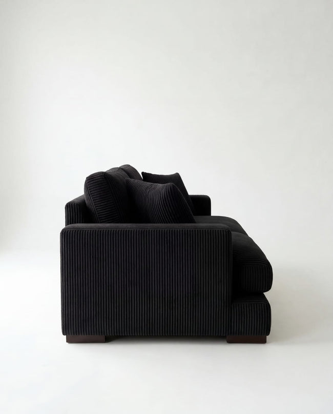 Cloud 2 Seater Bagira Black Corduroy Main Image