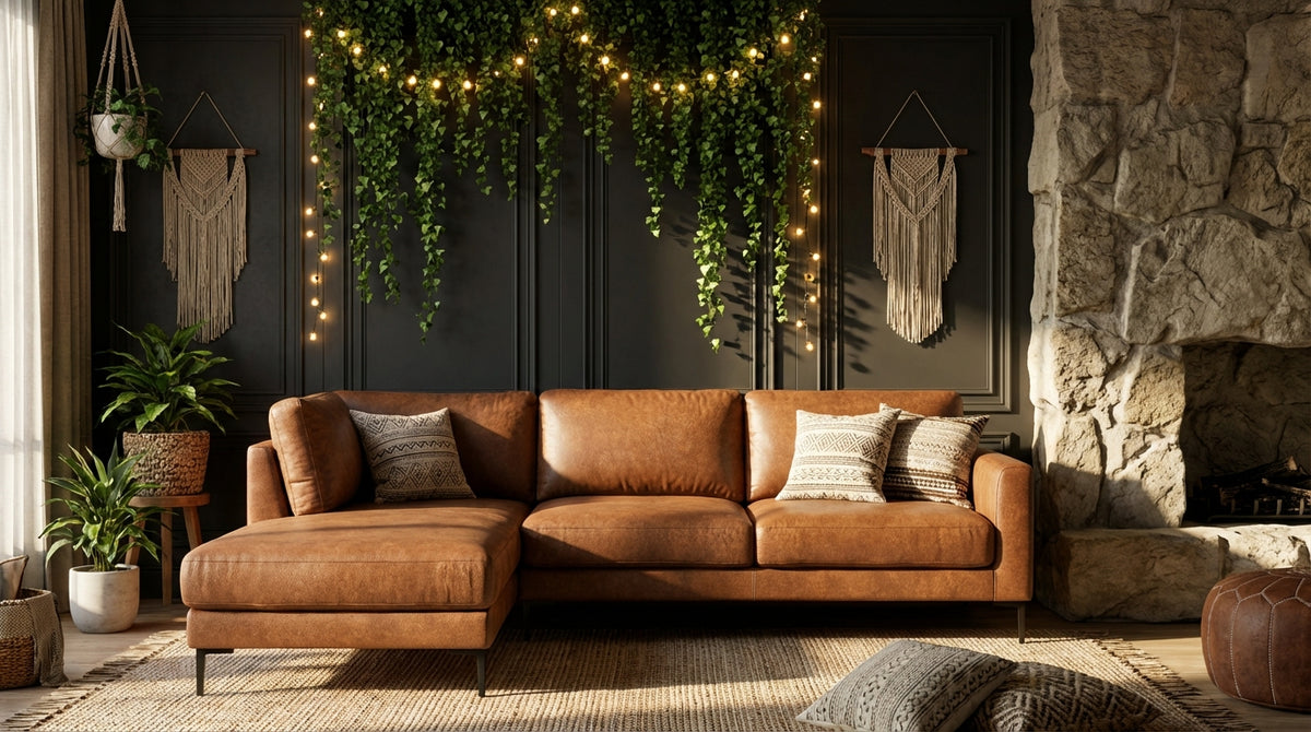 Fae Chaise Faux Leather Lounge