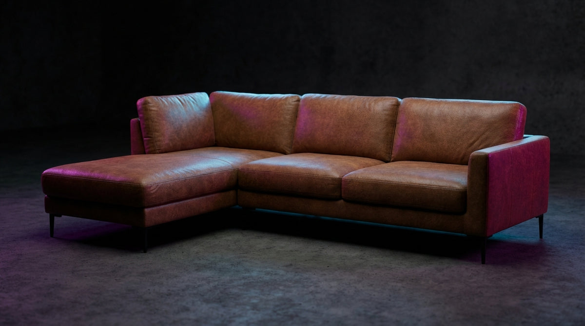 Fae Chaise Faux Leather Lounge