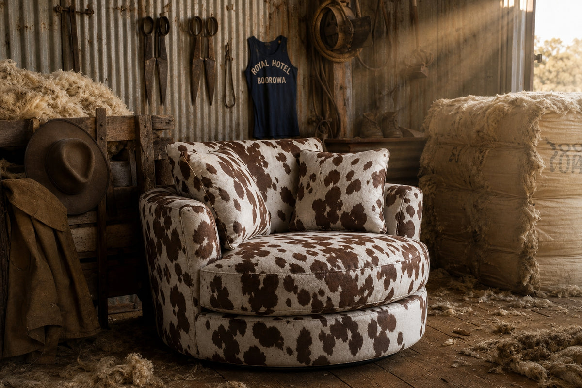 Cuddle Swivel Chair - Cow Print
