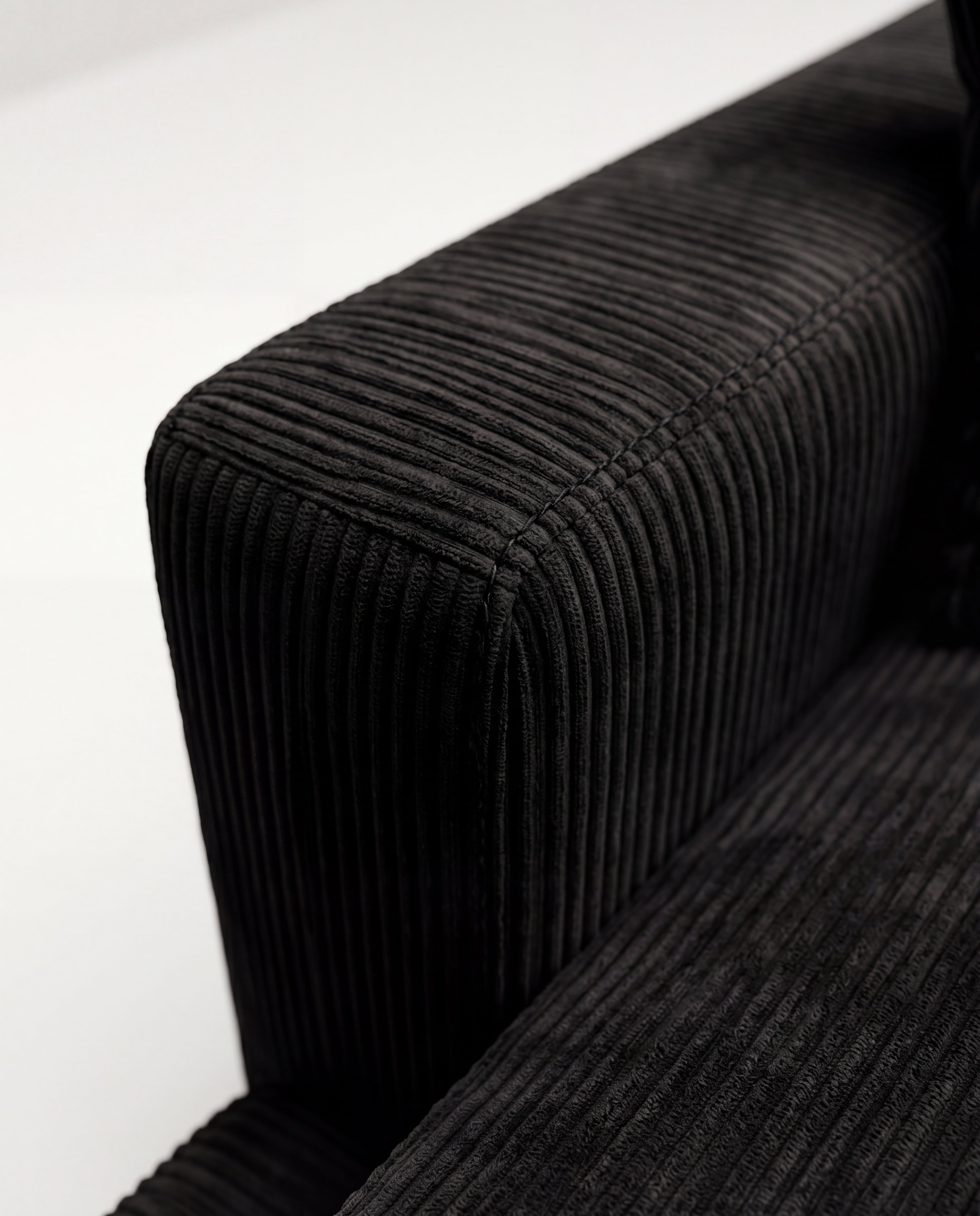 City Chaise Lounge - Bagira Black Corduroy