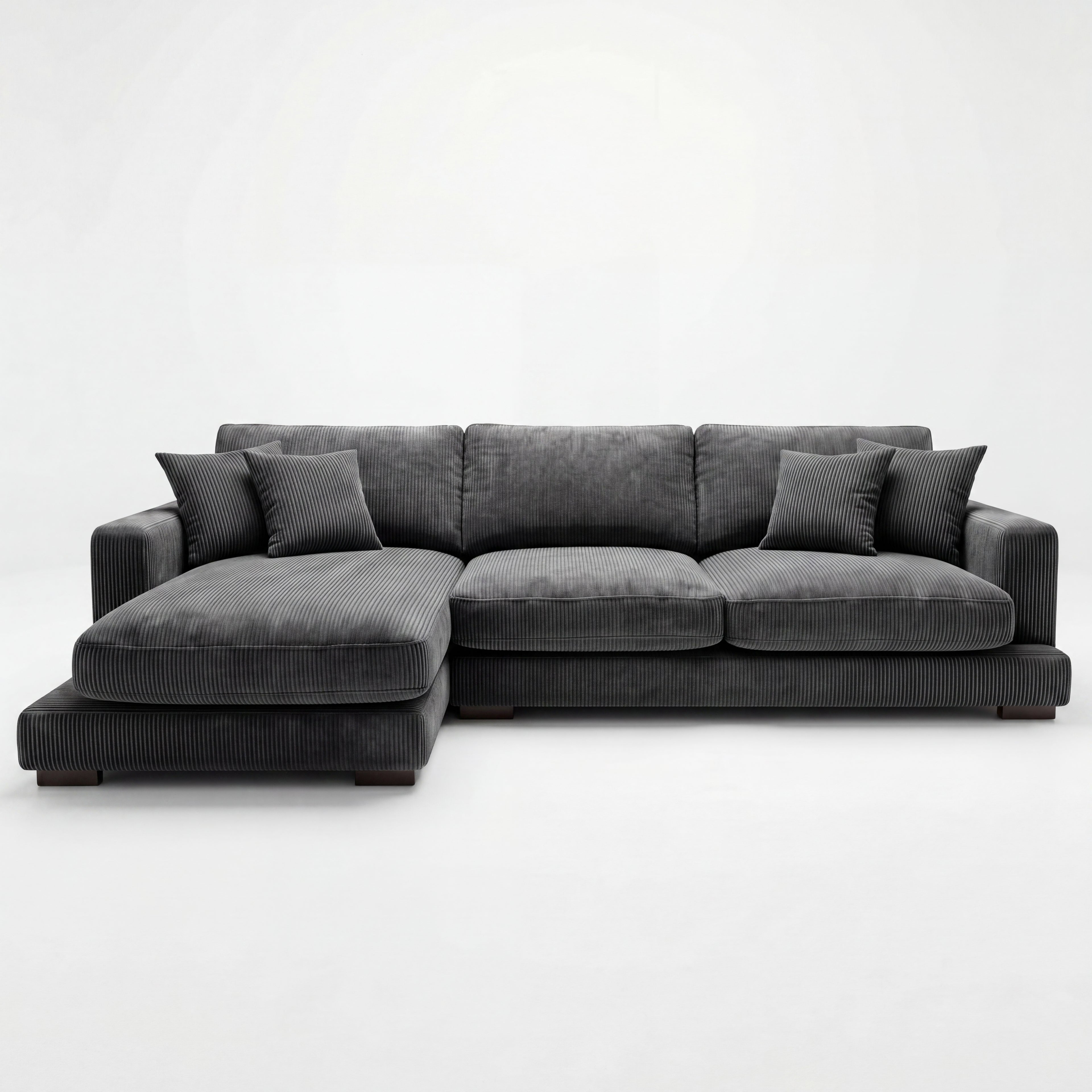 City Chaise Lounge Grey Corduroy