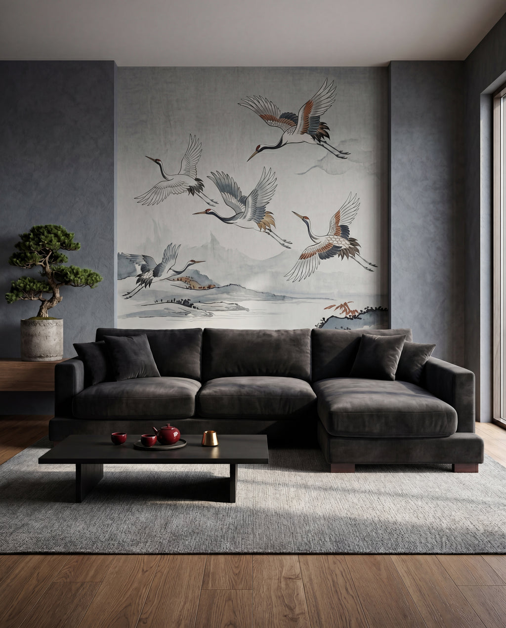 Cloud Chaise Lounge Black Velvet